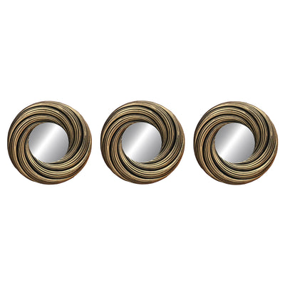 1 of 1:Premius 3-Piece Swirl Mirror Set, Gold, 10 Inches, 30 Inches Overall 