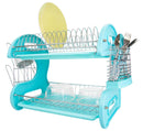 1 of 7:Home Basics 2 Tier Plastic Dish Drainer, Turquoise 