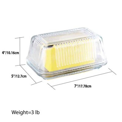 3 of 3:Home Basics Classic Glass Butter Dish, Clear 