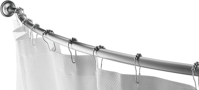 1 of 4:Home Basics Steel Curved Shower Rod, Satin Nickel, Adjusts 42-72 Inches 