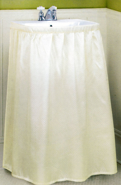 1 of 1:Jupe d'évier en tissu Dobbie beige - 55,5 x 35,5 