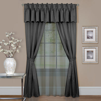 1 of 1:Ensemble de rideaux Claire, 6 pièces, 140 x 213 cm, anthracite 