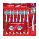 1 of 1:Brosse à dents Colgate 360 Optic White, moyenne, emballée individuellement, paquet de 8 