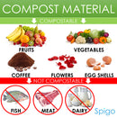 6 of 8:Spigo Steel Kitchen Compost Bin With Vented Charcoal Filter and Bucket, White, 1 Gallon 