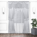 1 of 4:Ensemble de 6 fenêtres Halley Satin avec cantonnière autrichienne, argent, 56 x 84 pouces 