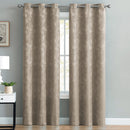 1 of 1:Rosalie 2-Pack Metallic Jacquard Window Panel, Taupe, 74x84 Inches 