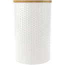 1 of 2:Home Basics Wave Ceramic Canister With Bamboo Lid, White, Large, 5x7.75 Inches 