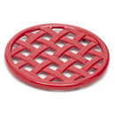 1 of 4:Home Basics Cast Iron Basket Weave Design Trivet, Red, 8x8x.5 Inches 