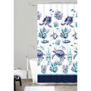 1 of 1:Turtles Printed Canvas Shower Curtain, Blue, 70x72 Inches 