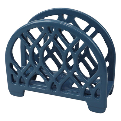 7 of 8:Home Basics Iris Collection Cast Iron Napkin Holder, Slate Blue 