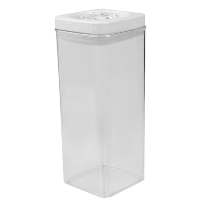 2 of 6:Home Basics Twist N’ Lock Square Food Storage Canister, Clear, 3.1 Liters 
