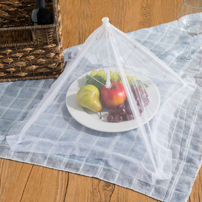 4 of 6:Home Basics Square Mesh Collapsible Food Plate Cover, White, 16x16x11 Inches 