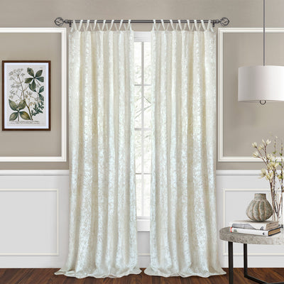 4 of 6:Rideau de fenêtre en peluche à pattes croisées Harper, blanc crème, 127 x 213 cm 