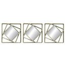 1 of 1:Ensemble de 3 miroirs carrés géométriques Premius, décoration murale, champagne, 25,4 cm, 76,2 cm au total 