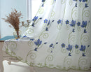 7 of 8:Vittoria Floral Embroidered Double Panel With Attached Valance, Navy, 54x84 Inches 
