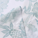 4 of 5:Cortina de ducha con estampado floral Filmore, azul spa, 70 x 72 pulgadas 