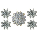 1 of 2:Premius Mixed 5 Piece Metal Floral Wall Decor Set, Gray, 35x21 Inches 