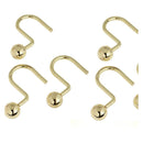 1 of 1:Home Spa Metal Ball Shower Curtain Hooks, Gold, 12 Pack 