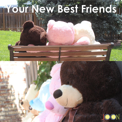 7 of 8:JOON Énorme ours en peluche avec ruban, couleur crème 