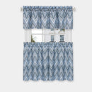 5 of 8:Avery 3-Piece Printed Kitchen Curtain Set, Blue, Tiers 58x36 Inches, Valance 58x14 Inches 