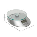 7 of 7:Home Basics Digital Kitchen Food Scale with Tempered Glass Platform, 7.75x5.75x1.75 Inches 