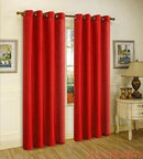 1 of 1:Melanie Faux Silk Window Panel With 8 Grommets, Red, 55x84 Inches 