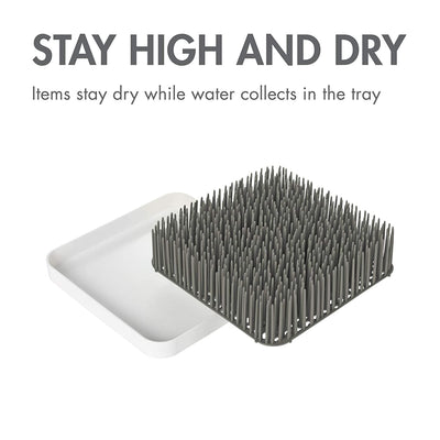 6 of 6:Boon Grass Countertop Baby Bottle Drying Rack, Gray, 9.5x9.5x2.5 Inches 