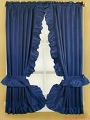 1 of 1:Fabric Dobbie Window Curtain Set Navy Blue - 36x54 