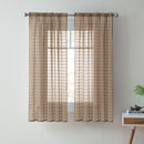 1 of 1:Lisa Plaid Sheer Rod Pocket Panel, Taupe, 55x63 Inches 