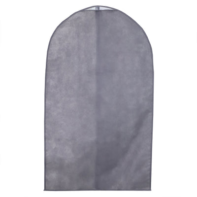 3 of 4:Home Basics Herringbone Non-Woven Suit Bag with Clear Plastic Panel, Grey 