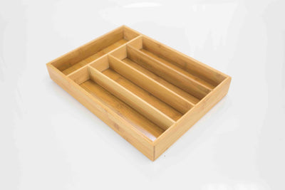 4 of 14:Home Basics Bamboo Cutlery Tray, 10x14 Inches 