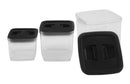 2 of 2:Kitchen Details 3-piece Airtight Storage Canister Set, Black, Square 