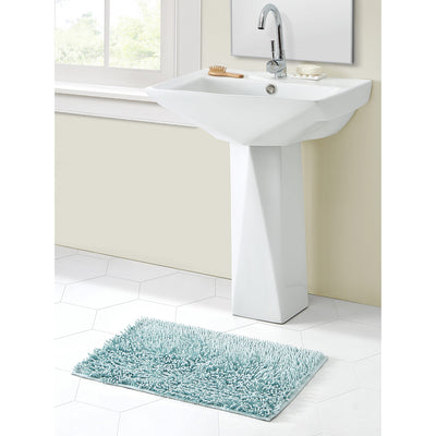 2 of 2:Non-Skid Backing Noodle Bath Rug, Aqua Blue, 18x28 Inches 