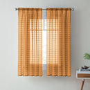 1 of 1:Lisa Plaid Sheer Rod Pocket Panel, dorado, 55 x 63 pulgadas 