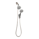 1 of 4:Bath Bliss - Cabezal de ducha doble de lujo con 5 funciones, gris 