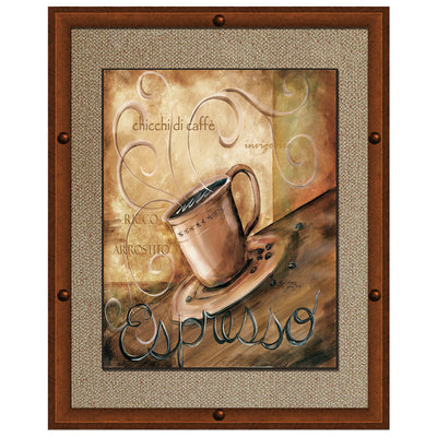 1 of 1:PREMIUS Espresso Framed Wall Art With Buttons, 11x13 Inches 