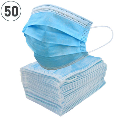 3 of 4:Mascarilla protectora desechable Premius, banda elástica, alambre metálico para la nariz, paquete de 50 
