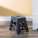 2 of 2:Grand tabouret pliable en plastique Home Basics avec picots antidérapants, noir, 31 x 27 x 21 cm 