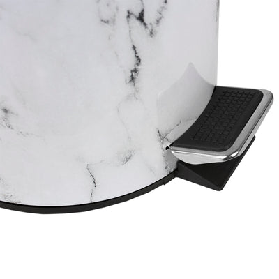 3 of 6:Poubelle en faux marbre Home Basics, blanc-gris, 3 litres 