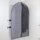 4 of 4:Home Basics Herringbone Non-Woven Suit Bag with Clear Plastic Panel, Grey 