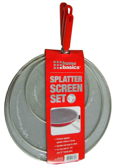 2 of 3:Home Basics 3-Piece Splatter Screen Set, Colors May Vary 