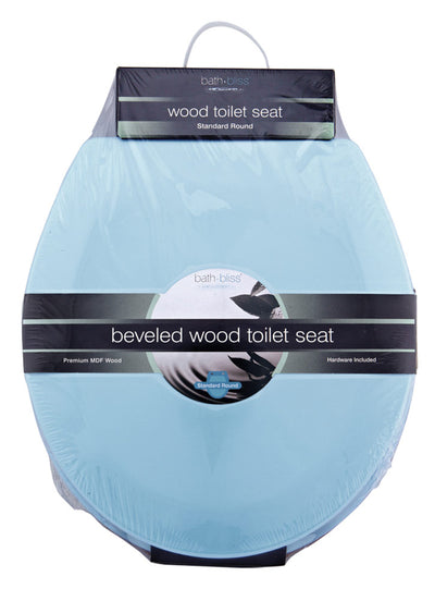 5 of 5:Siège de toilette rond standard biseauté Bath Bliss, bleu clair 