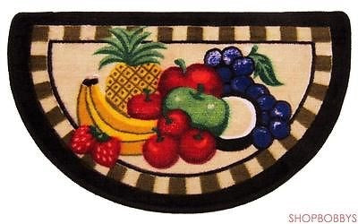 1 of 1:Fruit Mix Checkered Border Kitchen Slice Mat, 17x29 Inches 