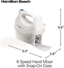 6 of 6:Hamilton Beach Electric Hand Mixer With Snap-On Storage Case, White, 275 Watts 