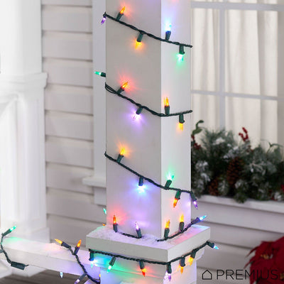 2 of 2:Premius Indoor and Outdoor 3 Way Chase Mini Light Set, 140 Bulbs, Multi-Color 