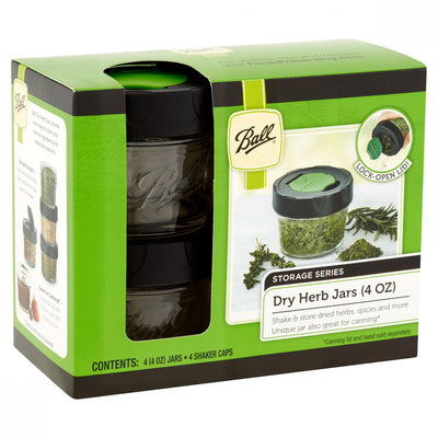 1 of 4:Ball 4-Pack Culinary Dry Herb Storage Jars , Clear, 4 Ounces 