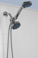 4 of 5:Home Basics Pure Paradise Cabezal de ducha dual fijo y de mano con 3 funciones, cromado 
