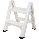 1 of 8:Spigo Heavy Duty 2-Tier Folding Step Stool Ladder, White, 22.5x20.5x19 Inches 