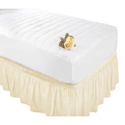 1 of 5:Detalles de la casa Cama envolvente con volantes Twin/Full en beige 