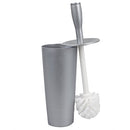2 of 7:Brosse de toilette conique et support en plastique Home Basics, gris, 4 x 15 pouces 